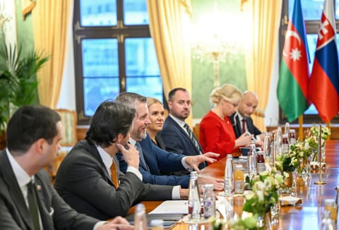 İlham Əliyevin Slovakiya Prezidenti ilə geniş tərkibdə görüşü olub - YENİLƏNİB