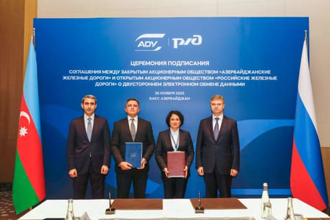 Azərbaycan və Rusiya Dəmir Yolları arasında elektron məlumat mübadiləsi sazişi imzalanıb