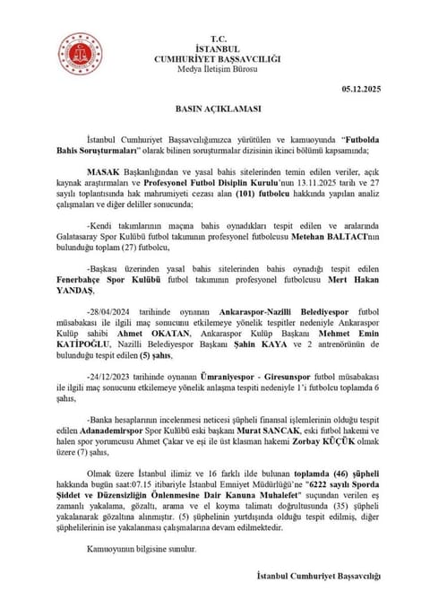 "Fənərbaxça" və "Qalatasaray"ın oyunçusu saxlanılıb - YENİLƏNİB