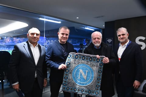 Ceyhun Bayramov “Napoli”–“Qarabağ” oyununu stadiondan izləyib
