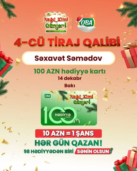 Goranboy sakini “OBA”dan 13 AZN-lik bazarlıq etdi, İPhone 17 pro qazandı 