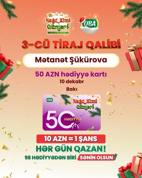“OBA”nın keçirdiyi “Nağıl kimi günlər” lotereyasının növbəti qalibləri seçildi – FOTOLAR 