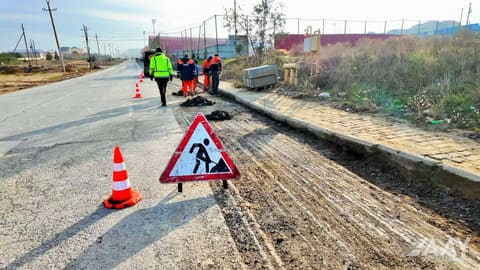 Masazır qəsəbəsində 2 km uzunluğa malik yol əsaslı şəkildə təmir olunur