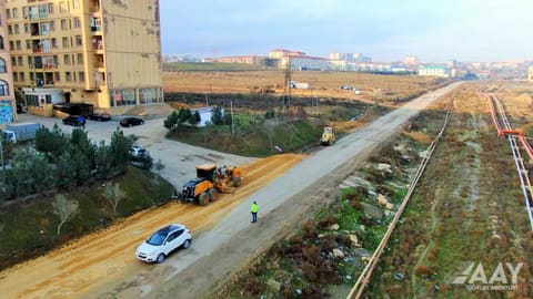 Masazır qəsəbəsində 2 km uzunluğa malik yol əsaslı şəkildə təmir olunur