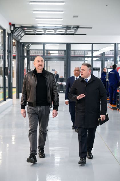 Prezident Tərtər elektromexanika zavodunun yenidənqurmadan sonra açılışında iştirak edib - YENİLƏNİB