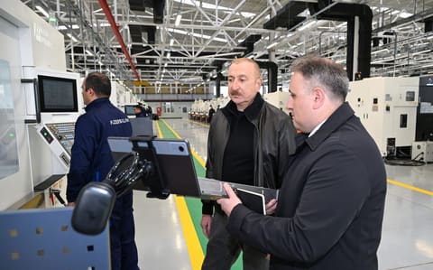 Prezident Tərtər elektromexanika zavodunun yenidənqurmadan sonra açılışında iştirak edib - YENİLƏNİB