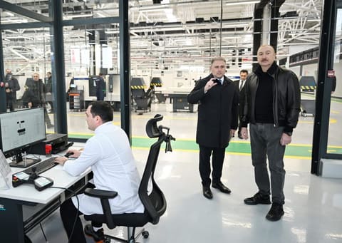Prezident Tərtər elektromexanika zavodunun yenidənqurmadan sonra açılışında iştirak edib - YENİLƏNİB