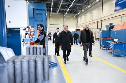 Prezident Tərtər elektromexanika zavodunun yenidənqurmadan sonra açılışında iştirak edib - YENİLƏNİB
