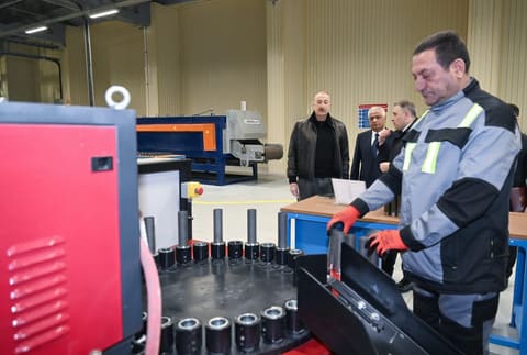 Prezident Tərtər elektromexanika zavodunun yenidənqurmadan sonra açılışında iştirak edib - YENİLƏNİB