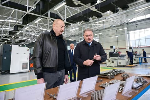 Prezident Tərtər elektromexanika zavodunun yenidənqurmadan sonra açılışında iştirak edib - YENİLƏNİB
