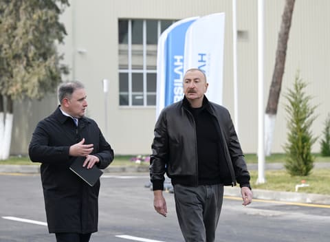 Prezident Tərtər elektromexanika zavodunun yenidənqurmadan sonra açılışında iştirak edib - YENİLƏNİB