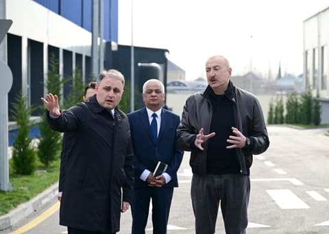 Prezident Tərtər elektromexanika zavodunun yenidənqurmadan sonra açılışında iştirak edib - YENİLƏNİB