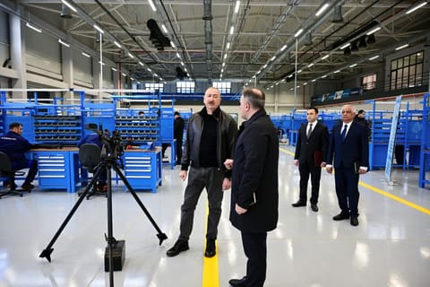 Prezident Tərtər elektromexanika zavodunun yenidənqurmadan sonra açılışında iştirak edib - YENİLƏNİB
