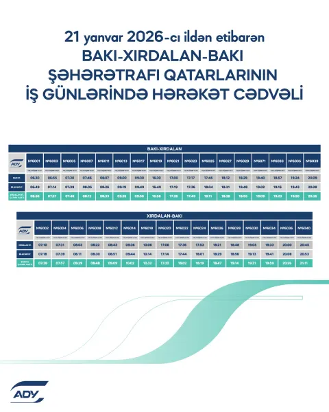 Qatarların hərəkət cədvəli yenilənir - FOTOLAR