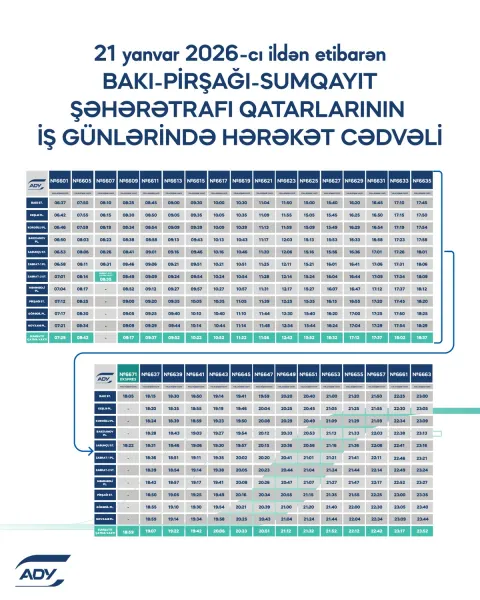 Qatarların hərəkət cədvəli yenilənir - FOTOLAR