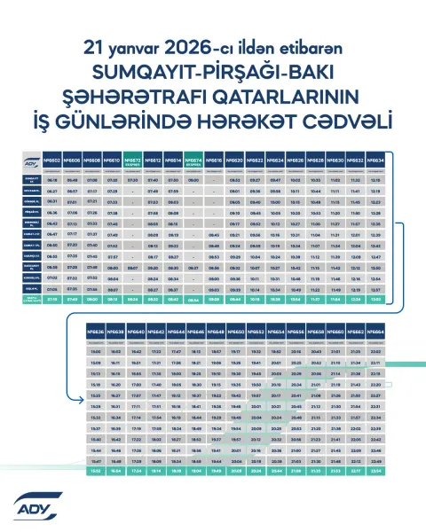 Qatarların hərəkət cədvəli yenilənir - FOTOLAR
