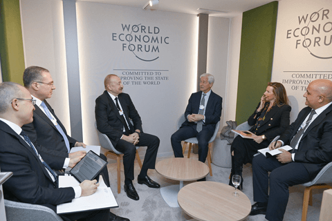 İlham Əliyev Davosda “J.P. Morgan” şirkətinin sədri və baş icraçı direktoru ilə görüşüb - YENİLƏNİB