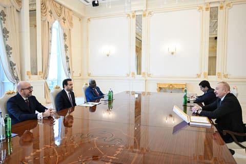 İlham Əliyev “Zayed İnsan Qardaşlığı Mükafatı” ilə bağlı nümayəndə heyətini qəbul edib