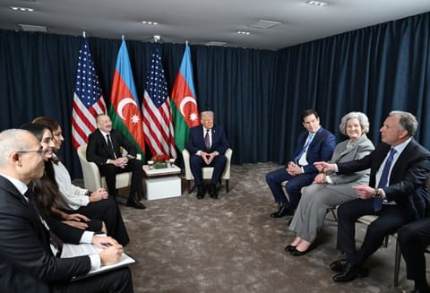 İlham Əliyevlə Donald Tramp arasında görüş keçirilib - YENİLƏNİB 2