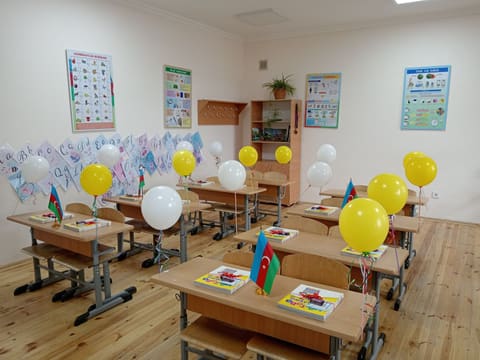  Sabirabadın Qalağayın kəndində yeni məktəb istifadəyə verilib - FOTOLAR
