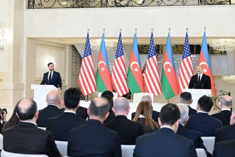 Azərbaycan Prezidenti və ABŞ-ın Vitse-prezidenti mətbuata bəyanatlarla çıxış ediblər - YENİLƏNİB 2