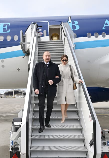 Prezident İlham Əliyev Almaniyaya səfərə gəlib