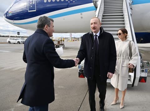 Prezident İlham Əliyev Almaniyaya səfərə gəlib