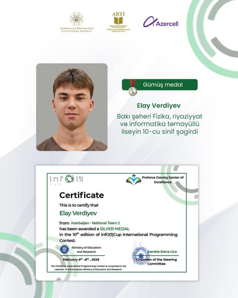 Azərbaycanlı şagirdlər Info(1)Cup müsabiqəsində 6 medal qazanıb