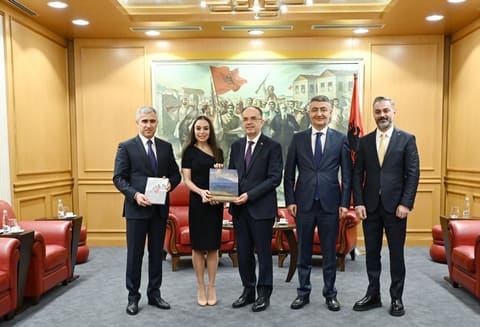 Leyla Əliyeva Tiranada Albaniya Prezidenti Bayram Beqay ilə görüşüb