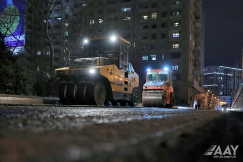 Fəzail Bayramov küçəsinin bir hissəsi gecə saatlarında təmir olunub