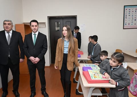 Leyla Əliyeva və Alena Əliyeva Quba şəhərində internat tipli ümumtəhsil məktəbini və STEAM mərkəzini ziyarət ediblər