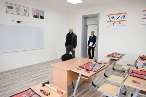Prezident İlham Əliyev Şamaxı Avropa liseyinin yeni binasının açılışında iştirak edib