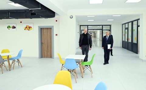 Prezident İlham Əliyev Şamaxı Avropa liseyinin yeni binasının açılışında iştirak edib