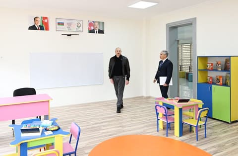 Prezident İlham Əliyev Şamaxı Avropa liseyinin yeni binasının açılışında iştirak edib