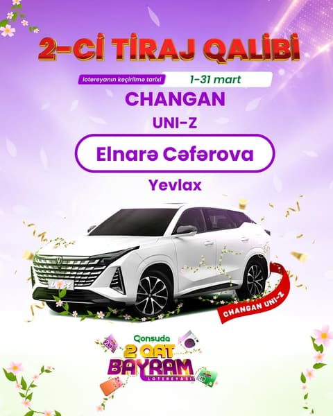 Yevlaxlı müştəri Changan UNI-Z qazandı