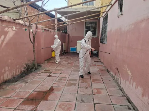 Keşlədə yağışın fəsadları aradan qaldırılır - FOTOLAR