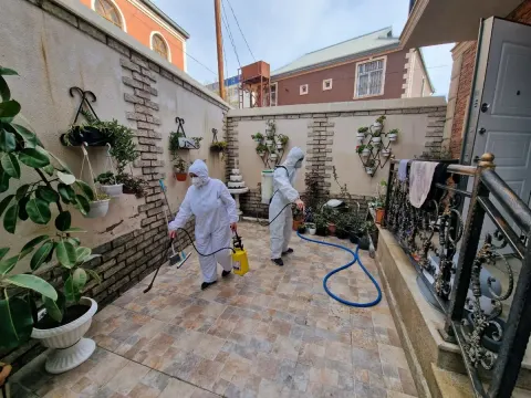 Keşlədə yağışın fəsadları aradan qaldırılır - FOTOLAR