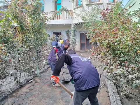 Keşlədə yağışın fəsadları aradan qaldırılır - FOTOLAR