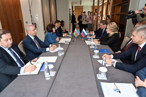 Sahibə Qafarova Rusiya Federal Məclisi Federasiya Şurasının sədri ilə görüşüb