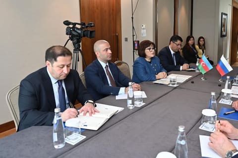 Sahibə Qafarova Rusiya Federal Məclisi Federasiya Şurasının sədri ilə görüşüb