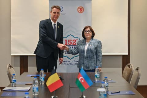 İstanbulda Azərbaycan və Belçika parlament sədrlərinin görüşü keçirilib