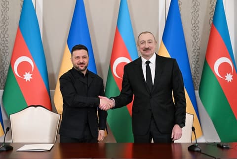 Azərbaycan və Ukrayna prezidentləri mətbuata bəyanatlarla çıxış ediblər - YENİLƏNİB