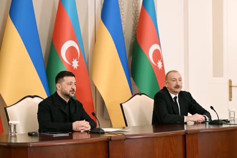 Azərbaycan və Ukrayna prezidentləri mətbuata bəyanatlarla çıxış ediblər - YENİLƏNİB