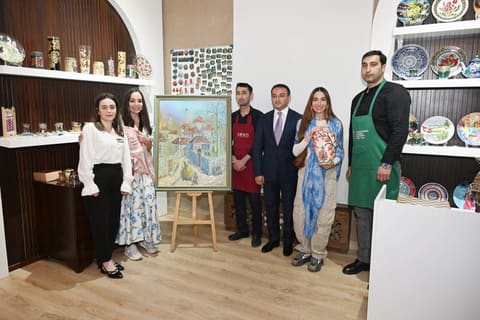 Leyla Əliyeva və Arzu Əliyeva Şəkidə tarixi-memarlıq abidələrinin bərpadan sonra açılışında iştirak ediblər