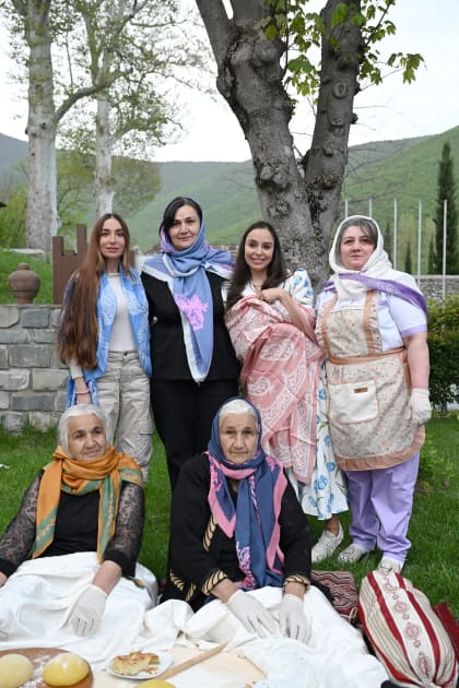Leyla Əliyeva və Arzu Əliyeva Şəkidə tarixi-memarlıq abidələrinin bərpadan sonra açılışında iştirak ediblər
