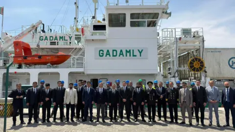Bakı Limanında Türkmənistanda inşa olunan “Gadamly” quru yük gəmisinin qarşılanma mərasimi keçirilib