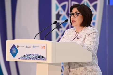 Sahibə Qafarova İkinci Asiya Qadınlar Forumunda çıxış edib