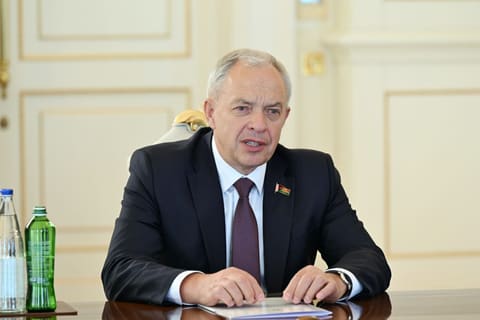 İlham Əliyev Belarus Milli Assambleyası Nümayəndələr Palatasının sədrini qəbul edib