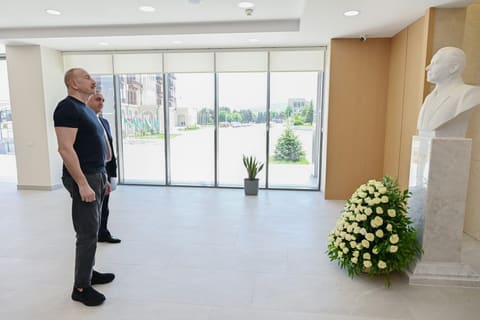 Prezident İlham Əliyev Xankəndidə əsaslı şəkildə yenidən qurulmuş Mədəniyyət Mərkəzinin açılışında iştirak edib
