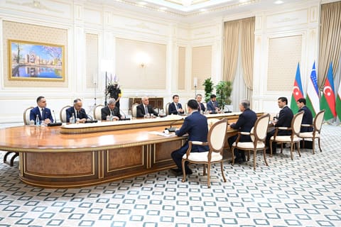 Əli Əsədov Özbəkistan Prezidenti Şavkat Mirziyoyevlə görüşüb